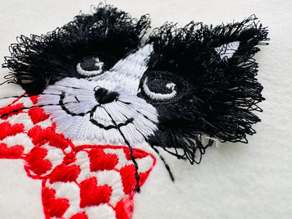 Fringed Kitty Cat with Bow Tie