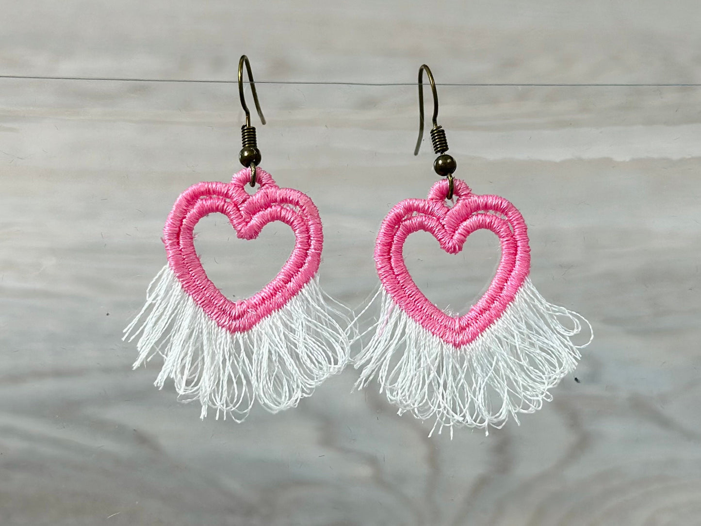 Cute Fringed Heart Earrings