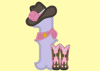 Lady Cowboy Birthday Number 1 One