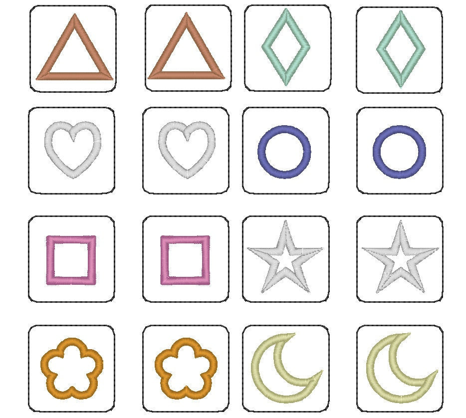 Memory Game Geometric Shapes