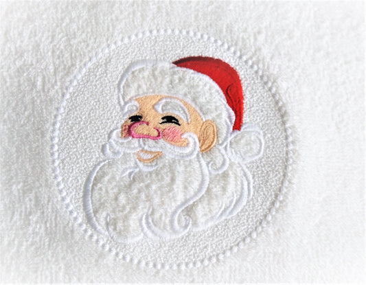 Embossed Towel Mr and Mrs Santa