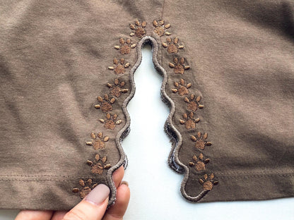 Mini Paw Scalloped Split Side Seam