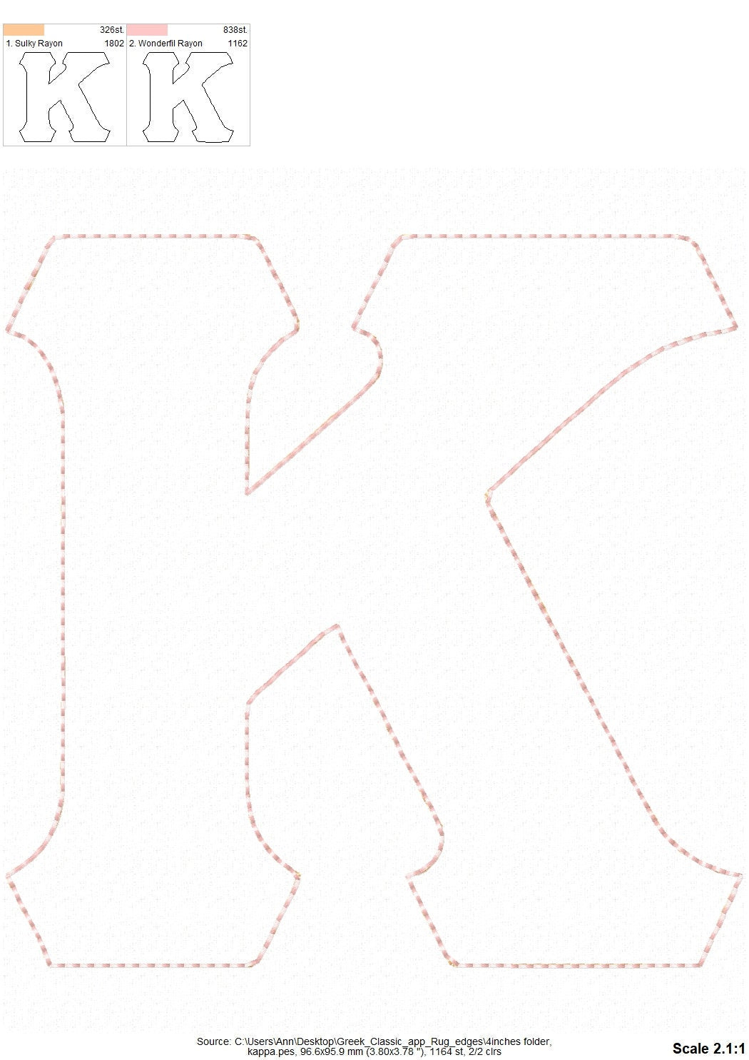 Raggedy Edge Easy Greek Font Applique