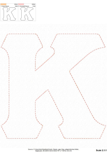 Raggedy Edge Easy Greek Font Applique