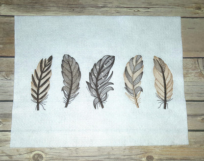 Tiger Leopard Print Feather Set of 5