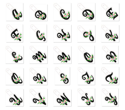 Meadow Floral Monogram Keychain ITH