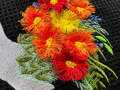 Fringed Floral Chicken Rooster