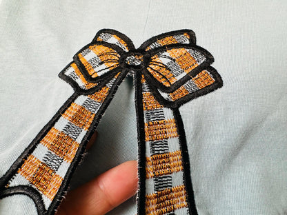 Gingham Plaid Patterned Lora Bow