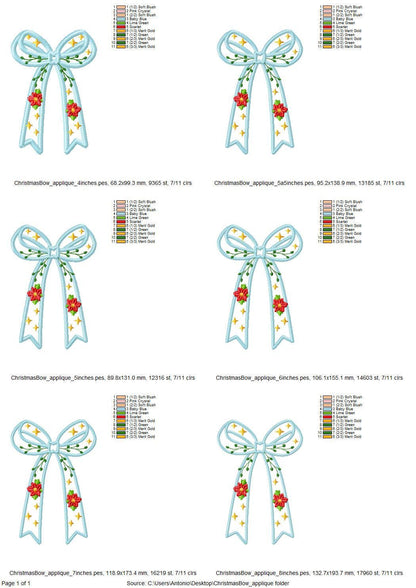 Christmas Festive Bow Applique