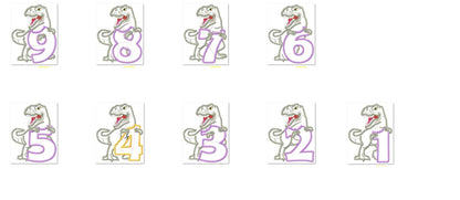 T-Rex Indominus Dinosaur and Birthday Numbers