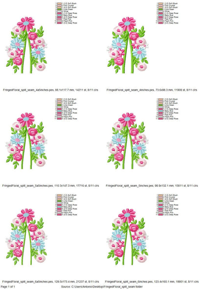 Fringed Floral Split Side Seam