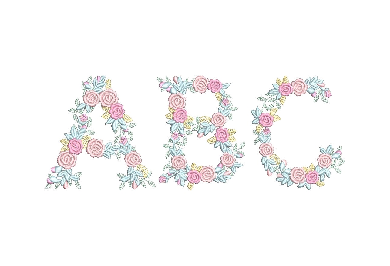 Delicate Roses Floral Font