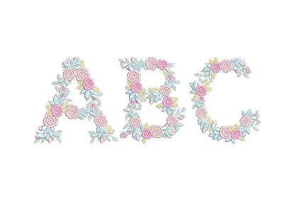 Delicate Roses Floral Font