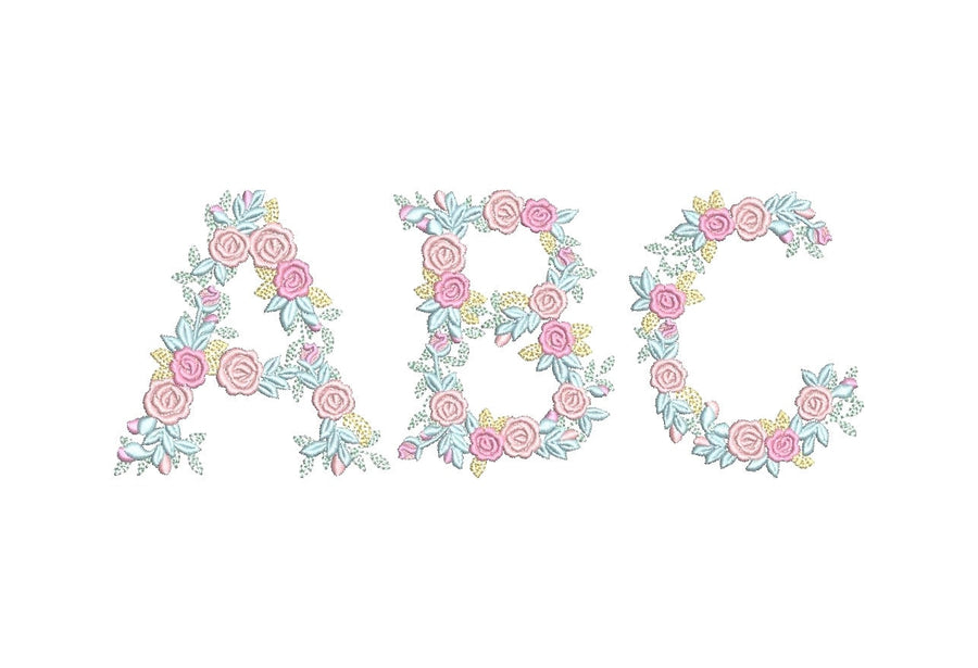 Delicate Roses Floral Font
