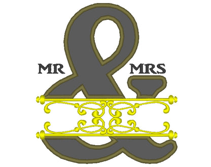 split Ampersand family machine embroidery applique 2 types and mini