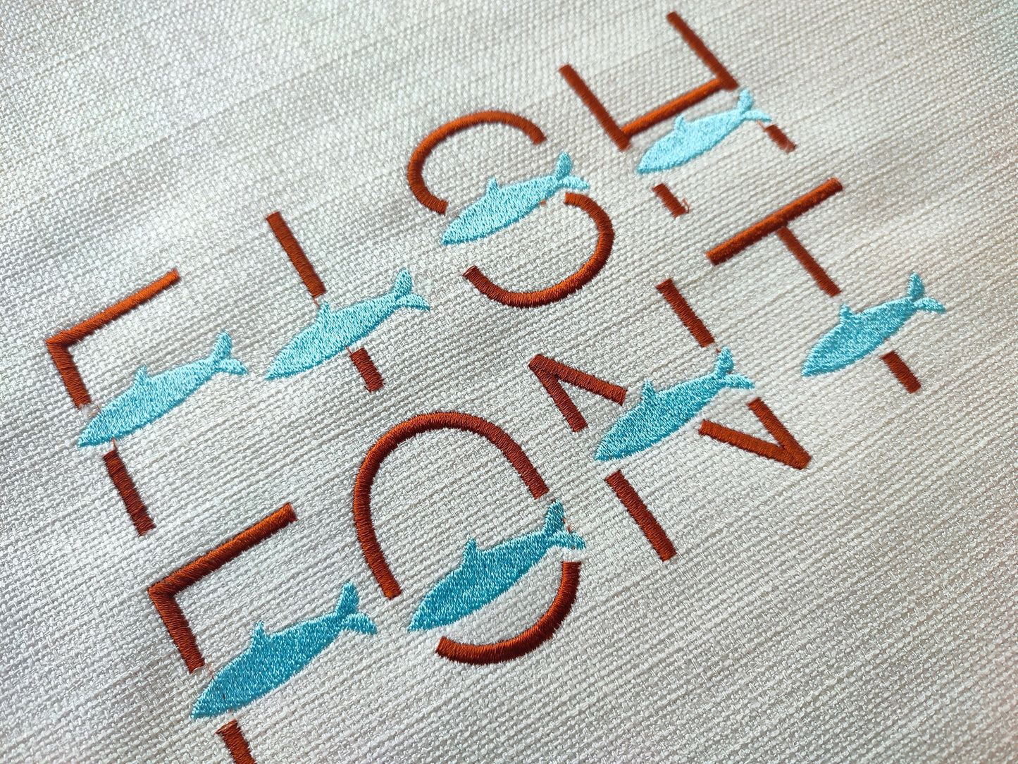 Satin Stitch Fish Font