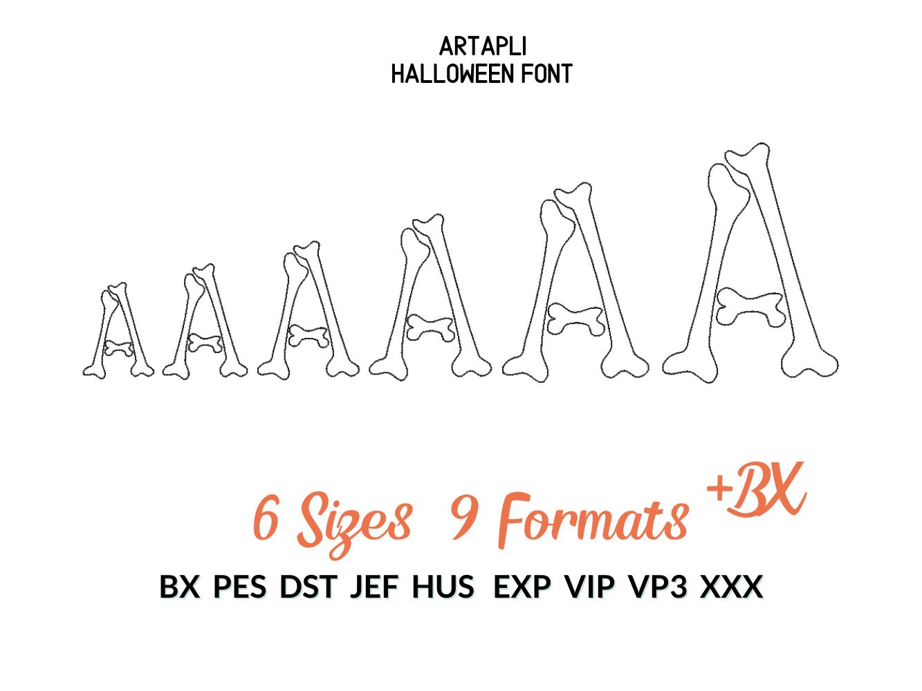 Halloween Skeleton Bones Font Raggedy Edge Applique