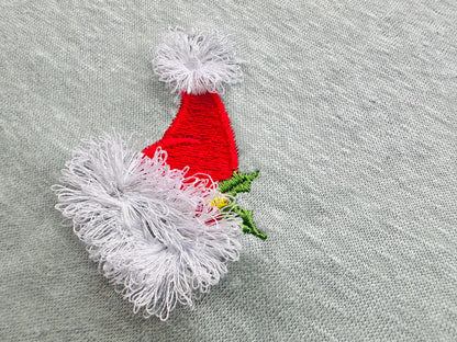Mini small Santa Hat fringed Christmas machine embroidery designs