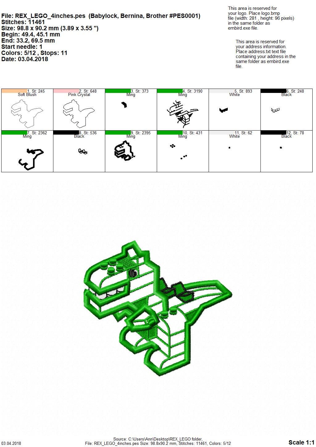 Boys Bricks Dinosaur T-Rex