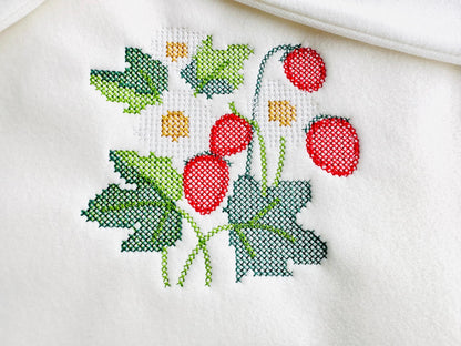 Cross stitch Strawberry Wild Strawberries woodland forest garden