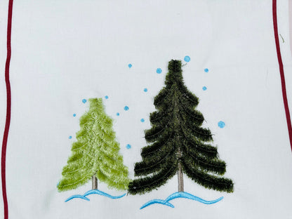 Fringed Christmas Tree Single Tree with Snow