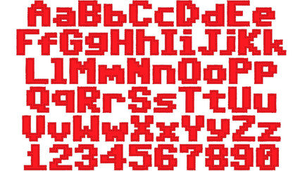 Miner Bricks Pixel Font Applique