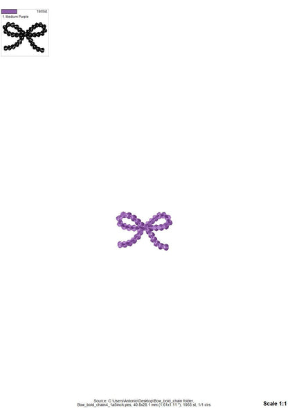 Chain Stitch Bow Set of 4
