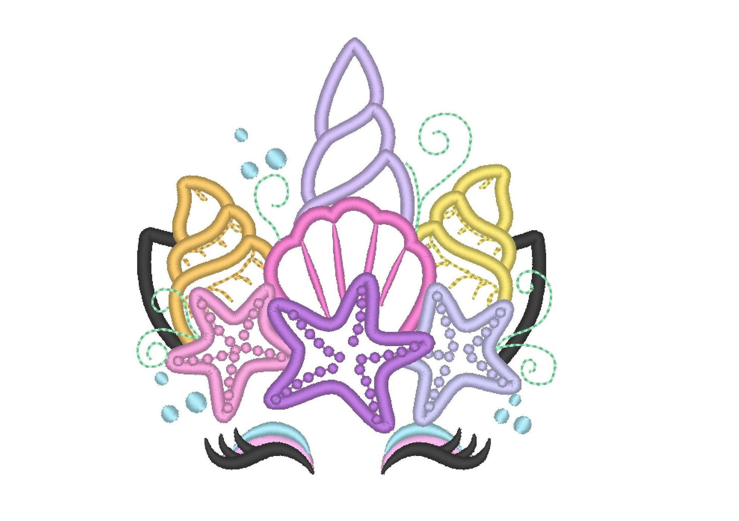 Mermaid Unicorn with Starfish and Shell