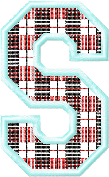 Buffalo Plaid Patterned Sport Font Applique