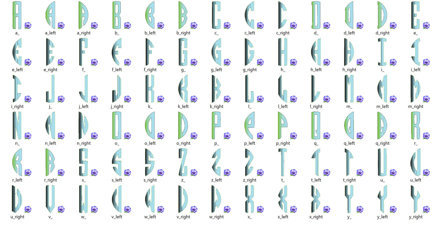 Iridescent Chevron Circle Monogram Font