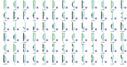 Iridescent Chevron Circle Monogram Font