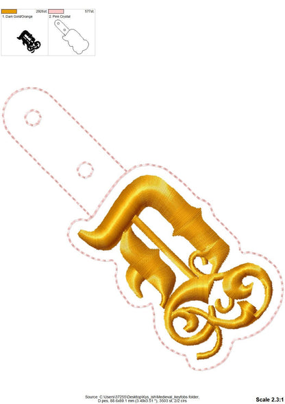 Gothic Monogram Keychain ITH