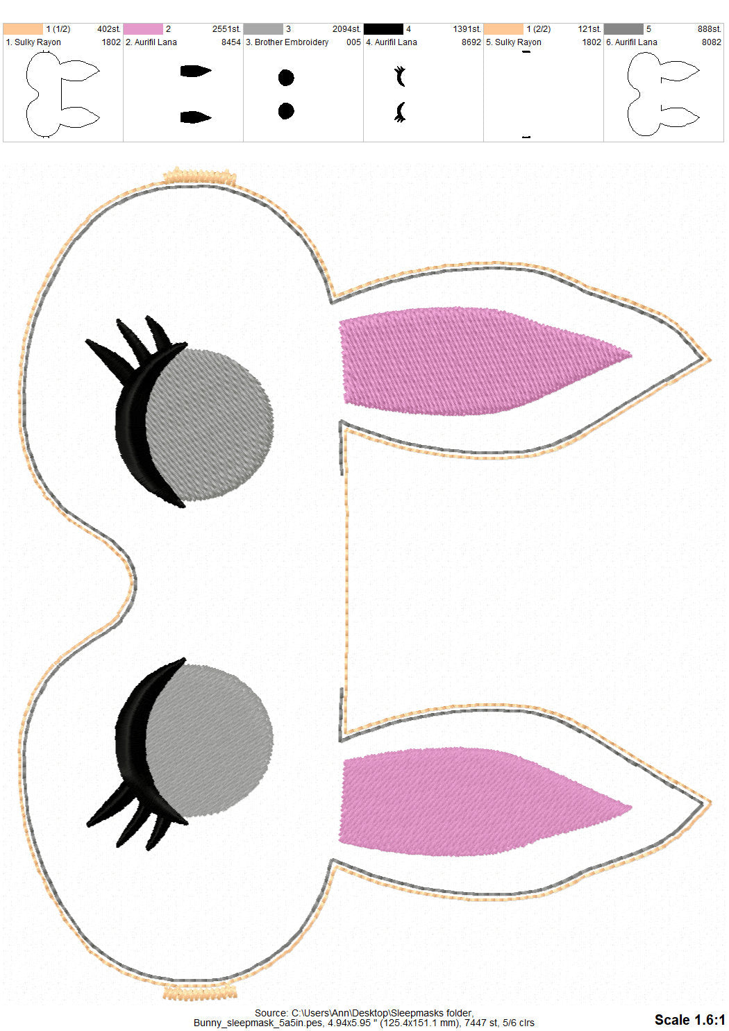 Cat and Bunny Sleep Mask ITH