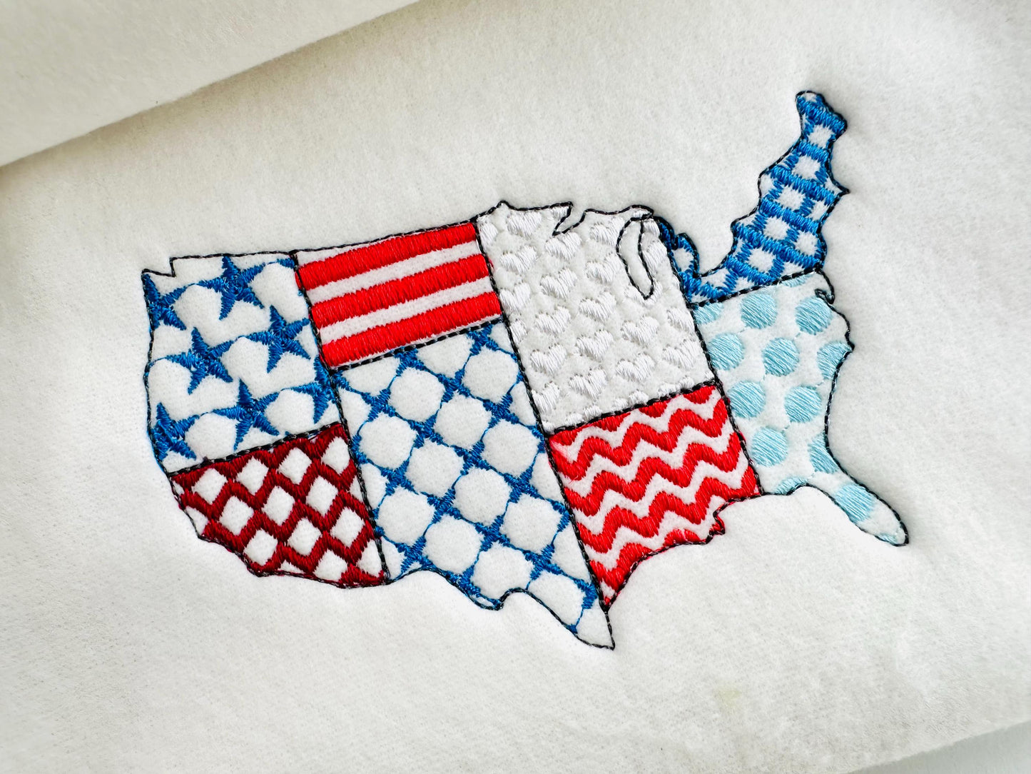 Patchwork Usa States Us Map Outline