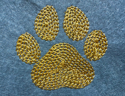 Dog paw chain stitch fill machine embroidery design happy paw print
