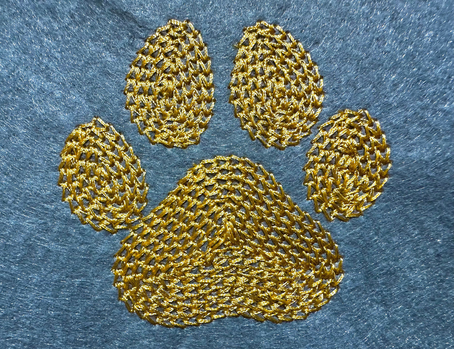 Dog paw chain stitch fill machine embroidery design happy paw print