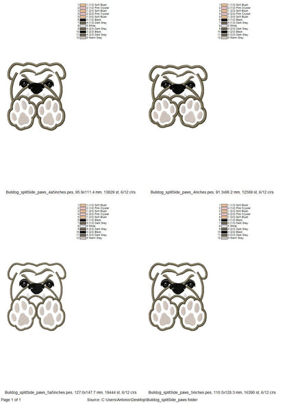 Bulldog and Paw Applique