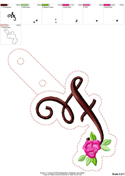 Meadow Initial Monogram Keychain