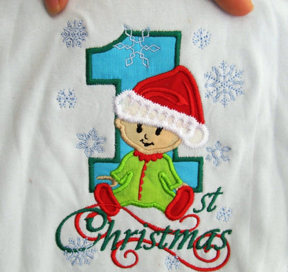 1st Christmas Baby Applique