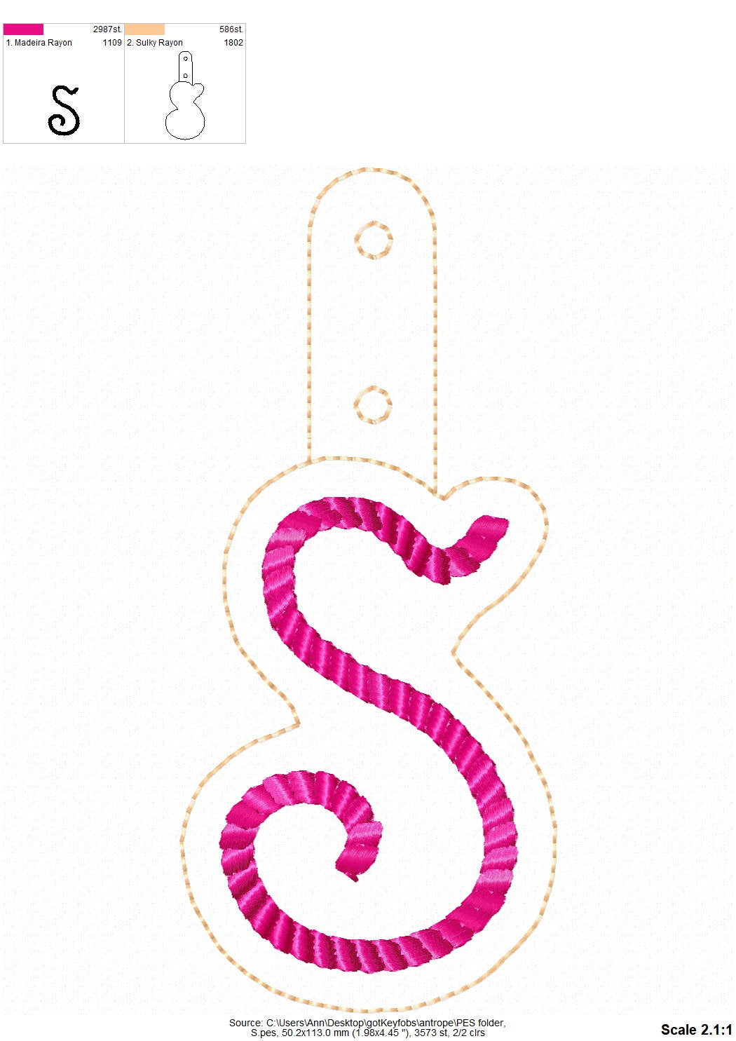 Rope Monogram Keychain