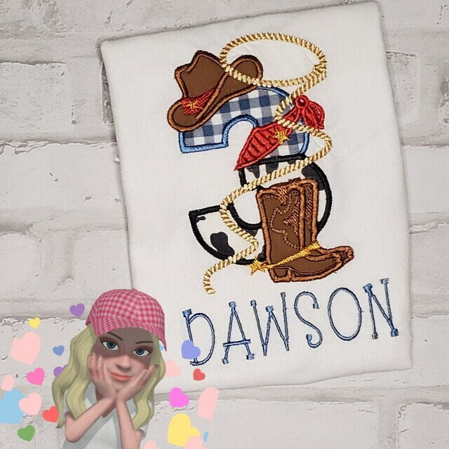 Cowboy Boots and Hat Birthday Number Set