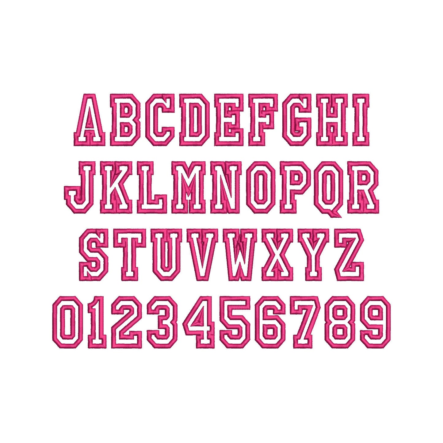 Narrow Varsity Athletic Sport Font Applique