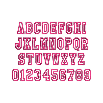 Narrow Varsity Athletic Sport Font Applique