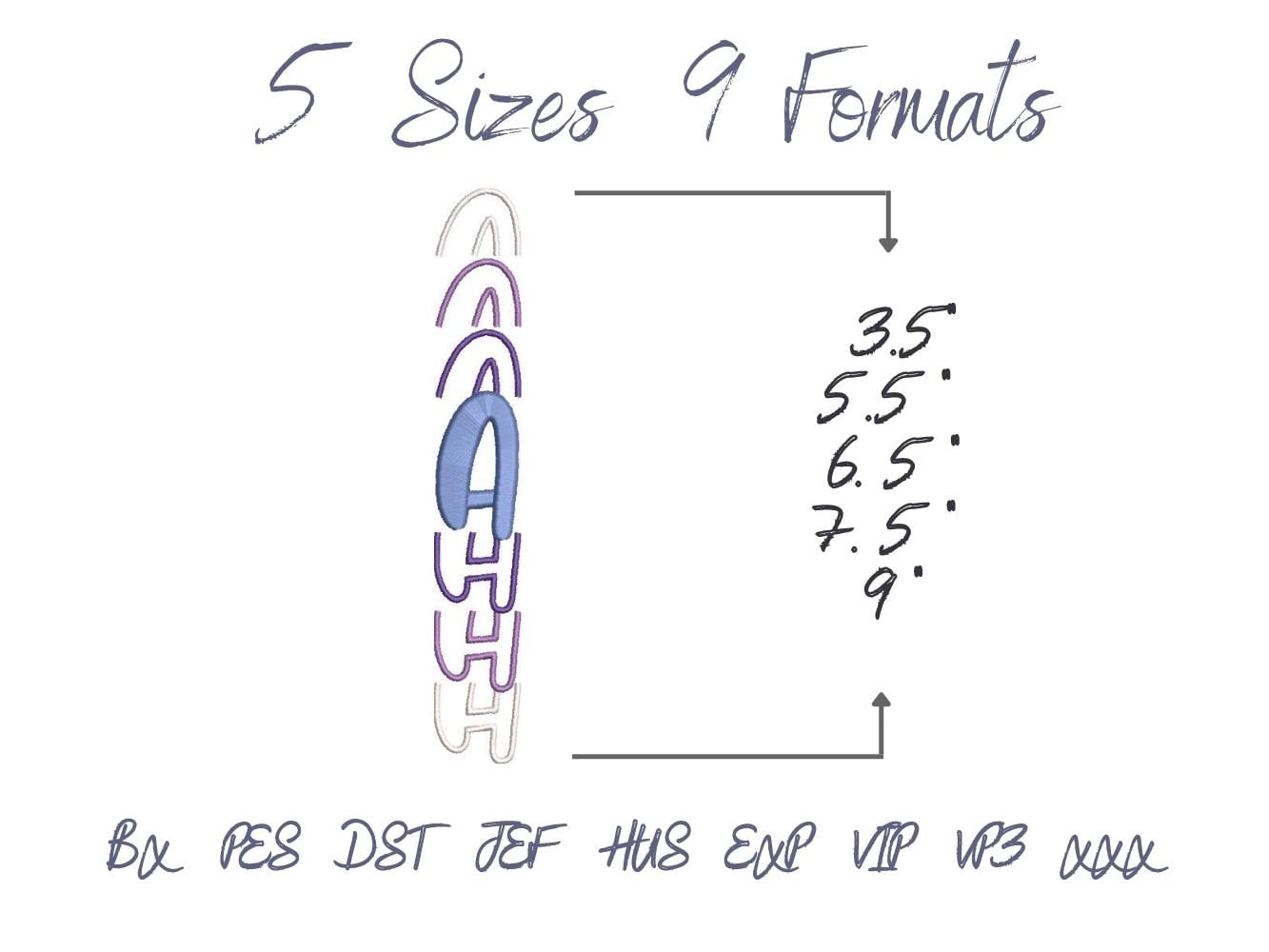 Stacked Satin Stitch Fancy Font