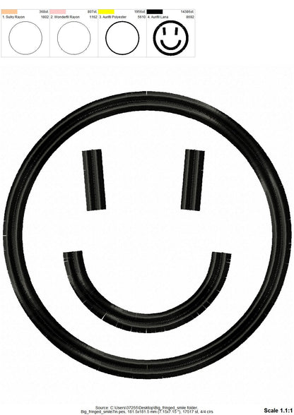 Big Fringed Happy Face Outline
