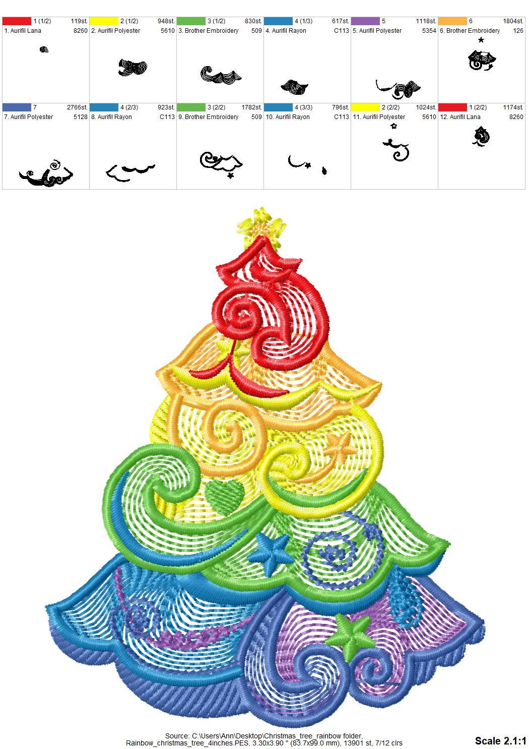 Rainbow Curl Christmas Tree