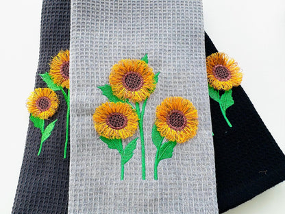 Three Fringed Sunflower Stems