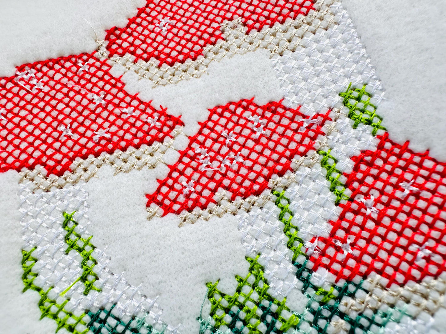 Cross stitch Mushroom woodland forest Amanita Fly Mushroom machine