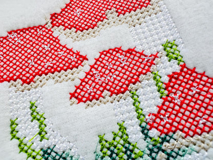 Cross stitch Mushroom woodland forest Amanita Fly Mushroom machine