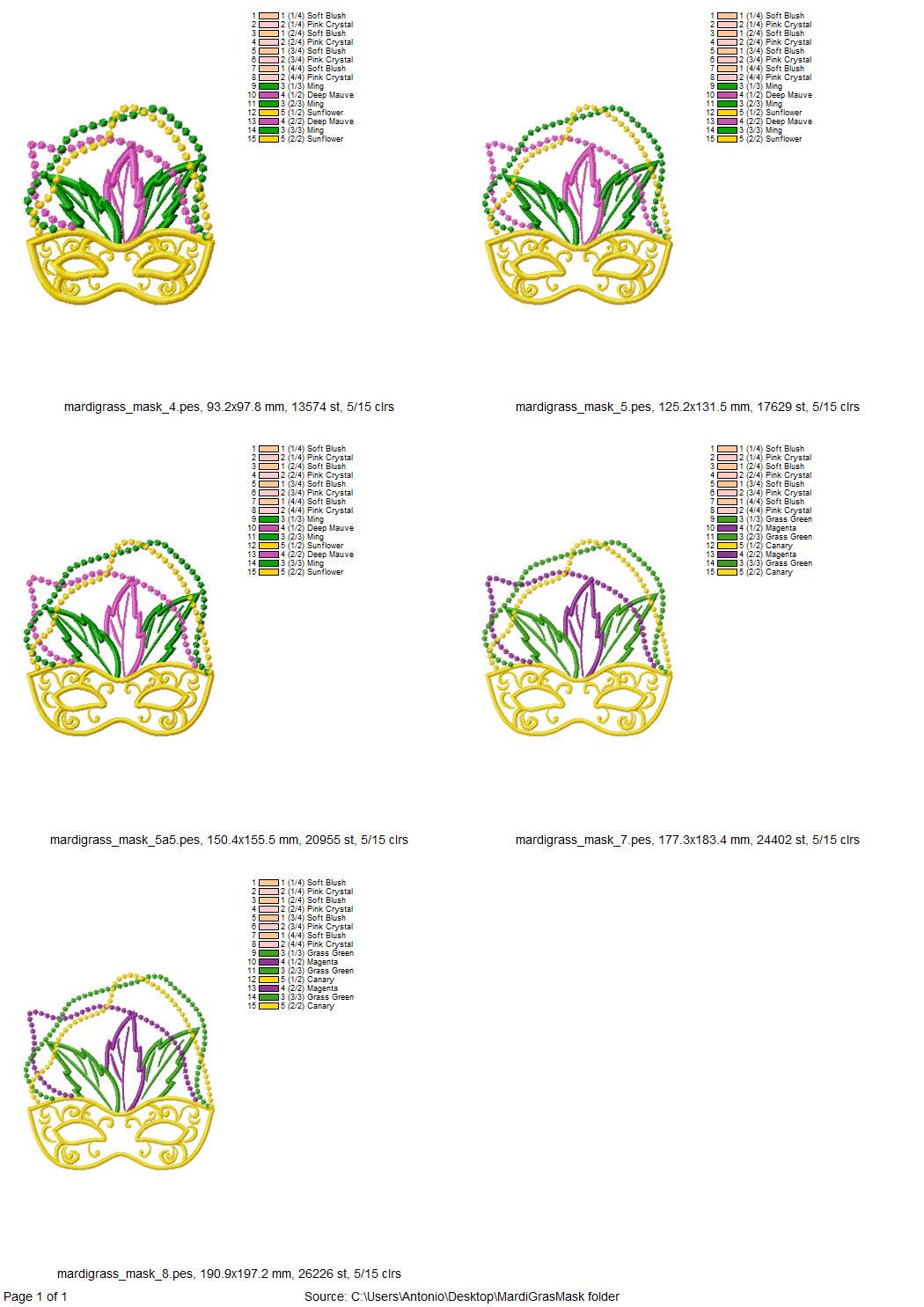 Mardi Gras Mask Applique